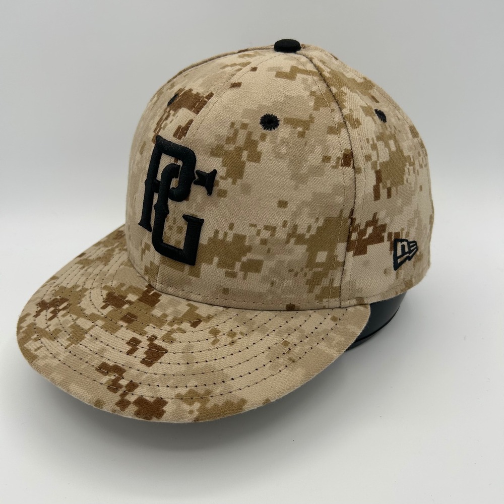 Perfect Game New Era Hat 59FIFTY Fitted Mens 7 1/2 Tan Digital Camo Streetwear